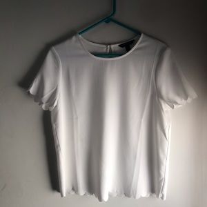 🎉HP🎉Scalloped White Top from Banana Republic